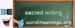 WordMeaning blackboard for sacred writing